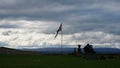 Fort George, Inverness, United Kingdom Ã¢â¬â 20 august 2017: Bombard and English flag above Fort George`s main entrance